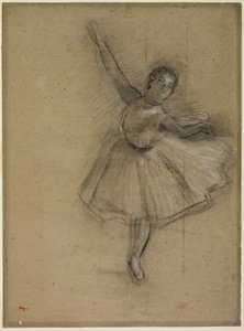 Dancer Turning, ca 1876 (kol och krita på papper) av Edgar Degas