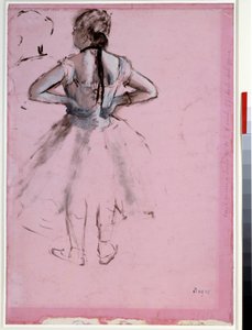 Dansare från ryggen, händerna på höfterna Essence på rosa papper av Edgar Degas (1834-1917) 1873 Dim. 0,39 x 0,27 cm Paris, Louvren av Edgar Degas
