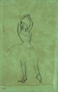 Dansare med upphöjda armar av Edgar Degas