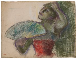 Dansare med en fläkt; Fandansare, ca 1894 av Edgar Degas
