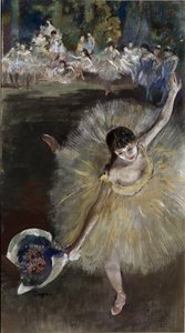Dansande flicka (olja på duk) av Edgar Degas