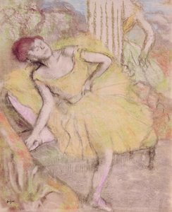 Resting Dancer, ca 1897-1900 (pastell och motsäker på papper) av Edgar Degas