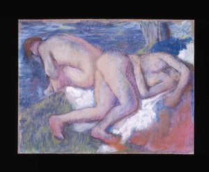 Två kvinnor som badar Två kvinnor som badar, ca. 1895. av Edgar Degas