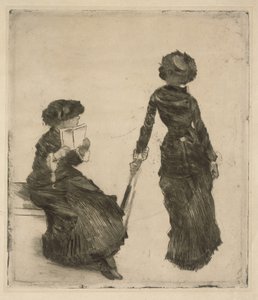 Målaren Mary Cassatt på Louvren, antiksamlingen av Edgar Degas