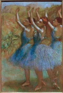 Tre dansare i blått av Edgar Degas