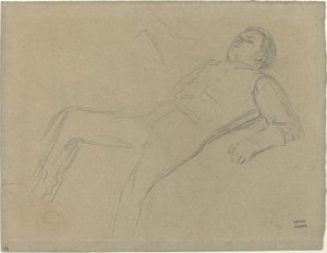 Fallen Jockey-studie för Scene from the Steeplechase: The Fallen Jockey, ca. 1866. av Edgar Degas