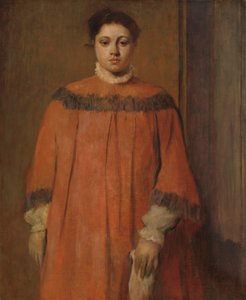 Flicka i rött, ca 1866 av Edgar Degas