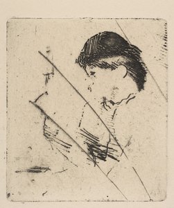 Huvud och axlar av en ung kvinna i profil I, ca. 1879. av Edgar Degas