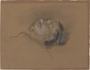 Head of the Fallen Jockey (studie för "Scene from the Steeplechase: The Fallen Jockey") av Edgar Degas