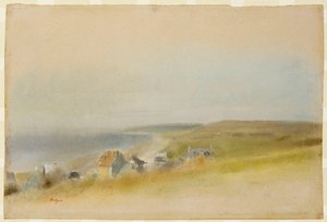 Hus på klippkanten i Villers-sur-Mer, 1869 av Edgar Degas