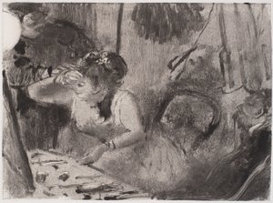 Intimitet, c. 1877-80 (monotyp i svart) av Edgar Degas