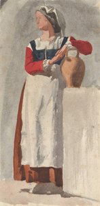Italiensk kvinna, ca. 1856-57. av Edgar Degas.