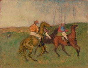 Jockeys och kapplöpningshästar av Edgar Degas
