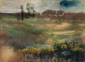 Landskap med skorstenar av Edgar Degas
