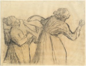 tvätterska bär linne, ca. 18851895. av Edgar Degas
