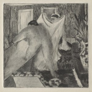 Lämnar badet, ca 1878-80 av Edgar Degas