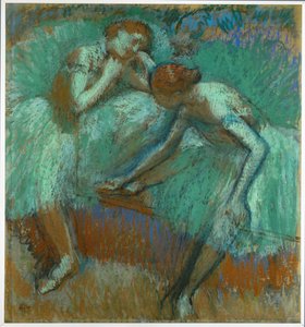The Great Green Dancers (pastell på papper) av Edgar Degas