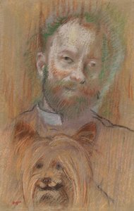 Ludovic Lepic Håller Sin Hund av Edgar Degas