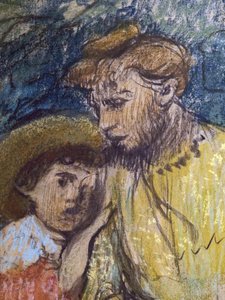 Madame Alexis Rouart och hennes barn (detalj) (ca 1905). Edgar Degas (1834-1917). Pastell och kol på kalkerpapper, klistrad i helfigur på kartong. Musee des Beaux-Arts de la Ville de Paris, Petite Palais. av Edgar Degas