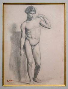 Man som står upp. Omkring 1856-1858. Grafit på papper. av Edgar Degas