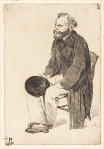 Manet Sittande, Vänstervänd Manet Sittande, Vänstervänd, c. 1861. av Edgar Degas