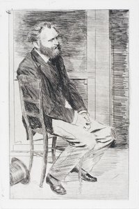 Manet sittande, vänd åt höger av Edgar Degas