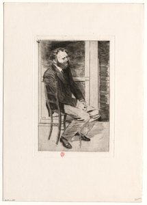 [Manet sittande, vänd åt höger] av Edgar Degas