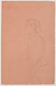 Marguerite de Gas, 185354 (grafitpenna på korallvävt papper) av Edgar Degas