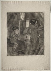 Mary Cassatt vid Louvren: Etruskiska galleriet av Edgar Degas
