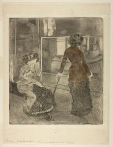 Mary Cassatt på Louvren: Det etruskiska galleriet av Edgar Degas