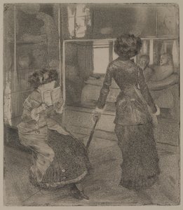 Mary Cassatt vid Louvren: Etruskiska galleriet av Edgar Degas