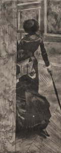 Mary Cassatt vid Louvren: The Paintings Gallery, 1879-1880. av Edgar Degas