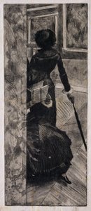 Mary Cassatt vid Louvren, The Paintings Gallery, 1879-80 av Edgar Degas