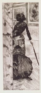 Mary Cassatt vid Louvren: The Paintings Gallery, 1879-80 av Edgar Degas
