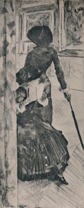 Mary Cassatt i Louvren, ca 1880, 1946 av Edgar Degas