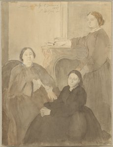 Mme Michel Musson och hennes döttrar, Estelle och Désirée av Edgar Degas