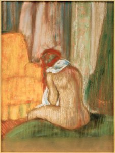 Nu assis de dos av Edgar Degas
