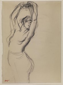 Nakendansare med höjda armar av Edgar Degas