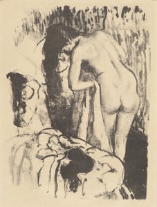 Naken kvinna som står och torkar sig (Femme nue debout, a sa toilette) av Edgar Degas