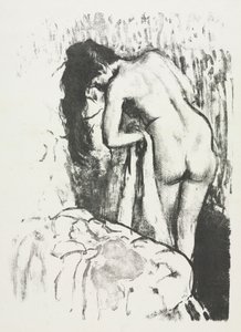 Naken kvinna som står och torkar sig av Edgar Degas