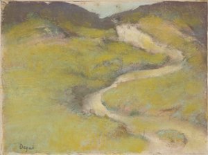 Pathway in a Field, 1890 (pastell över monotypi i oljor) av Edgar Degas