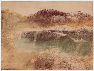 Paysage Roux, ca 1890 (monotyp på papper) av Edgar Degas