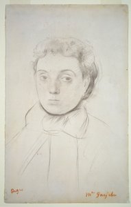 Porträtt av Joséphine Gaujelin, före 1867 (krita på papper) av Edgar Degas