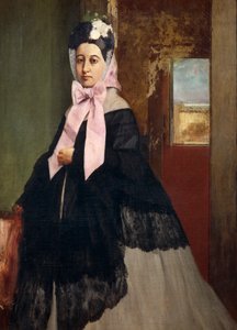 Porträtt av Therese de Gas, hertiginna av Morbilli (1840-1912), konstnärens syster av Edgar Degas