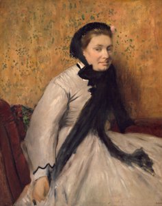 Porträtt av en kvinna i grått, ca. 1865. av Edgar Degas
