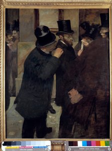 Porträtt på börsen eller "" A la Bourse": representation av Ernest May (1845-1925), finansiär och samlare. Målning av Edgar Degas (1834-1917). 1878-1879. Mått: 1,00 x 0,82 m. Paris, Musee d