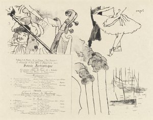 Program för Soiree Artistique (Program för kvällen för tidigare studenter vid Lycée de Nantes) av Edgar Degas