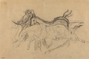 Racehorses (studie för "Scene from the Steeplechase: The Fallen Jockey") av Edgar Degas