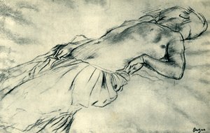 Liggande kvinnlig naken, sent 1800-tal, 1943. av Edgar Degas