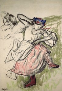 Ryska dansare, ca 1899 (kol och pastell på kalkerpapper) av Edgar Degas